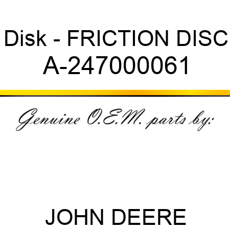 Disk - FRICTION DISC A-247000061