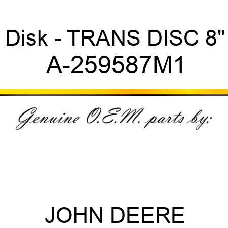 Disk - TRANS DISC 8