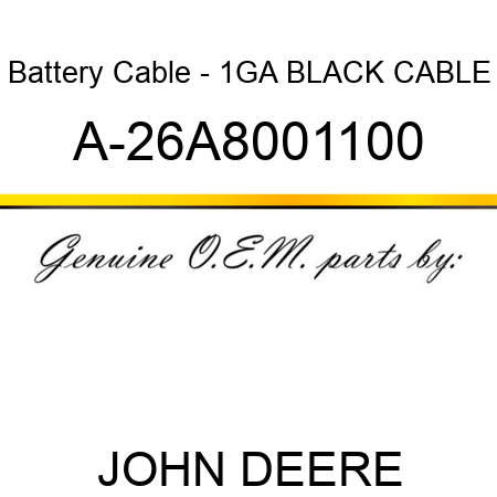 Battery Cable - 1GA BLACK CABLE A-26A8001100