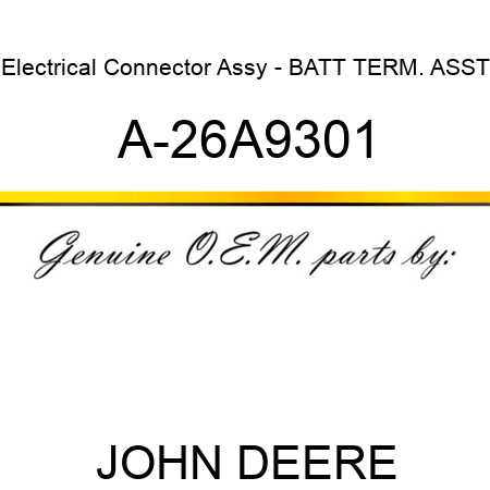 Electrical Connector Assy - BATT TERM. ASST A-26A9301