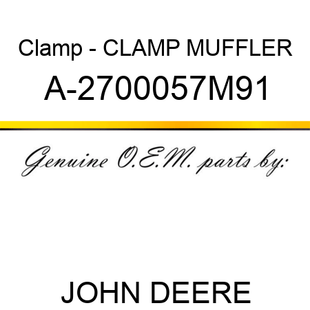 Clamp - CLAMP, MUFFLER A-2700057M91