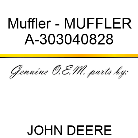Muffler - MUFFLER A-303040828