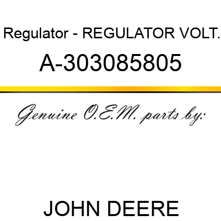 Regulator - REGULATOR, VOLT. A-303085805