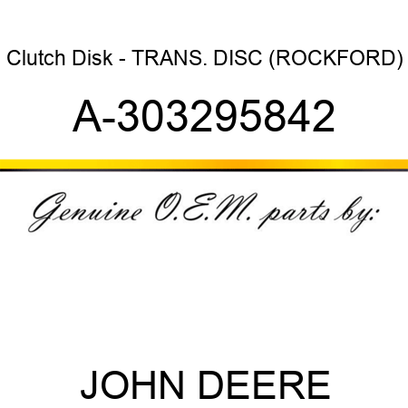 Clutch Disk - TRANS. DISC (ROCKFORD) A-303295842