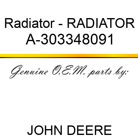 Radiator - RADIATOR A-303348091