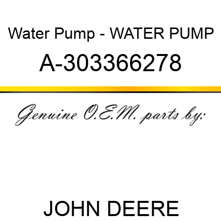 Water Pump - WATER PUMP A-303366278