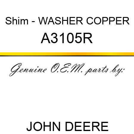 Shim - WASHER, COPPER A3105R