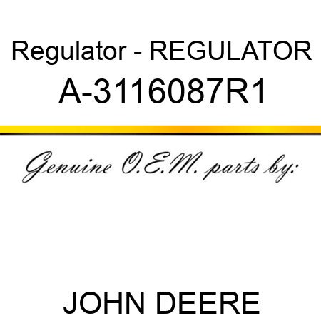 Regulator - REGULATOR A-3116087R1