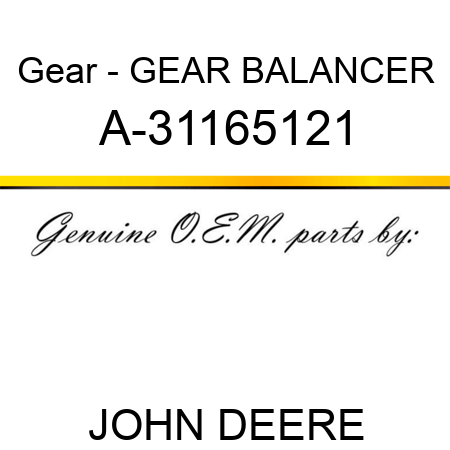 Gear - GEAR BALANCER A-31165121