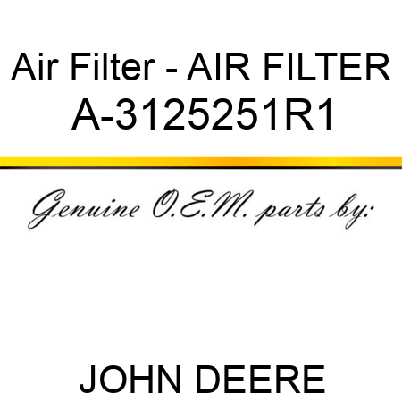 Air Filter - AIR FILTER A-3125251R1