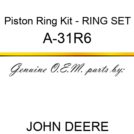 Piston Ring Kit - RING SET A-31R6