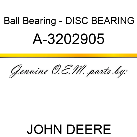 Ball Bearing - DISC BEARING A-3202905