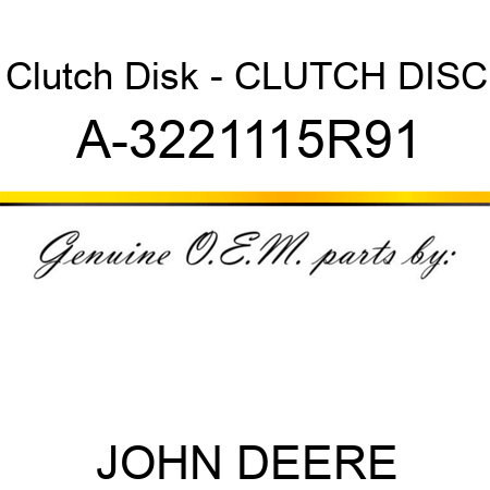 Clutch Disk - CLUTCH DISC A-3221115R91