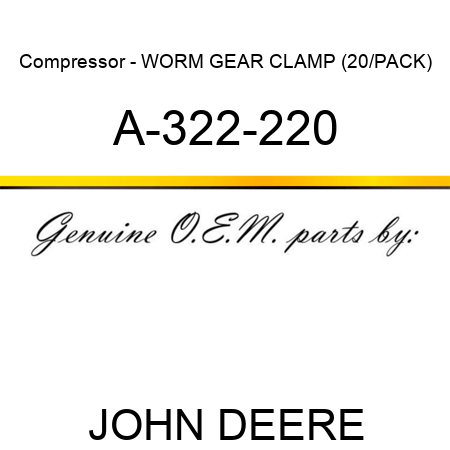 Compressor - WORM GEAR CLAMP (20/PACK) A-322-220