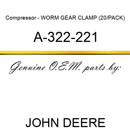 Compressor - WORM GEAR CLAMP (20/PACK) A-322-221