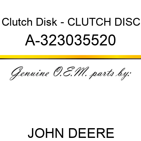 Clutch Disk - CLUTCH DISC A-323035520