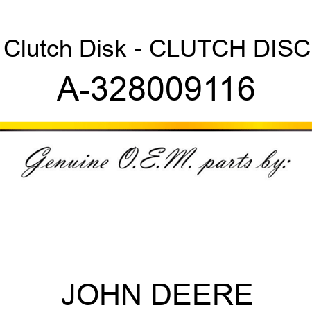 Clutch Disk - CLUTCH DISC A-328009116