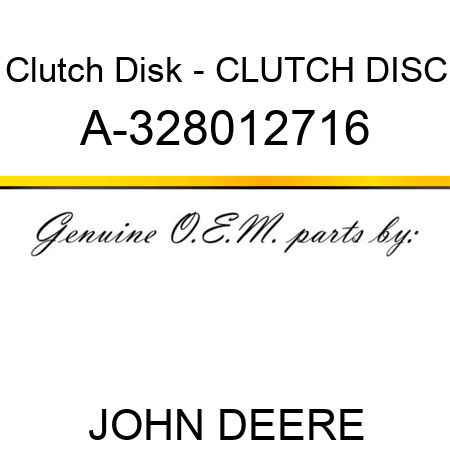 Clutch Disk - CLUTCH DISC A-328012716