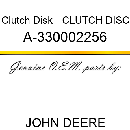 Clutch Disk - CLUTCH DISC A-330002256