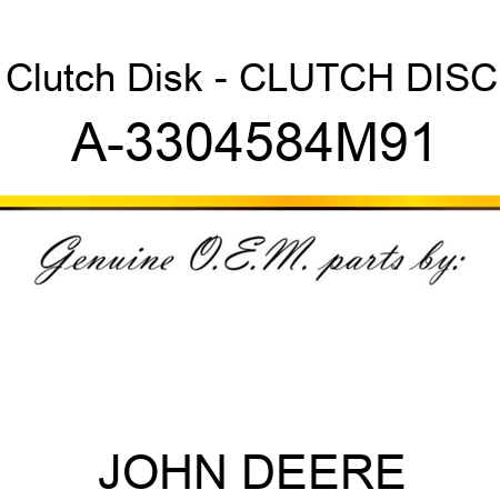 Clutch Disk - CLUTCH DISC A-3304584M91