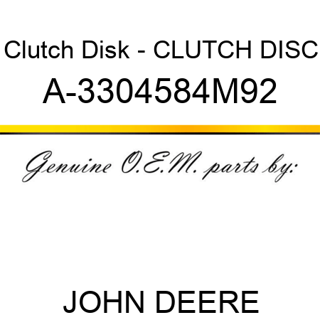 Clutch Disk - CLUTCH DISC A-3304584M92