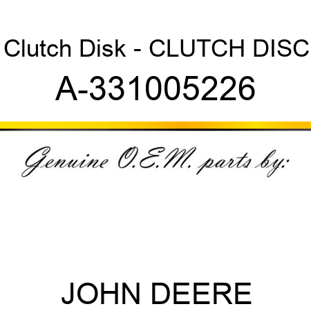 Clutch Disk - CLUTCH DISC A-331005226