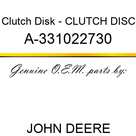 Clutch Disk - CLUTCH DISC A-331022730