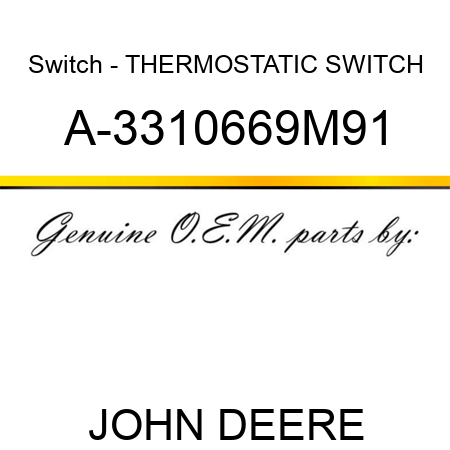 Switch - THERMOSTATIC SWITCH A-3310669M91