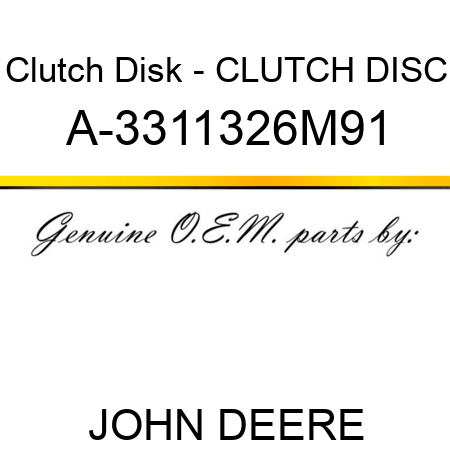 Clutch Disk - CLUTCH DISC A-3311326M91