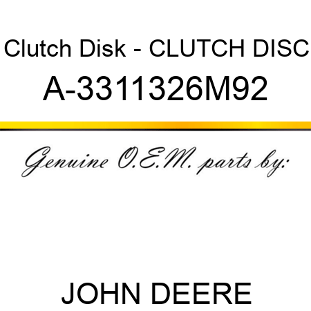 Clutch Disk - CLUTCH DISC A-3311326M92