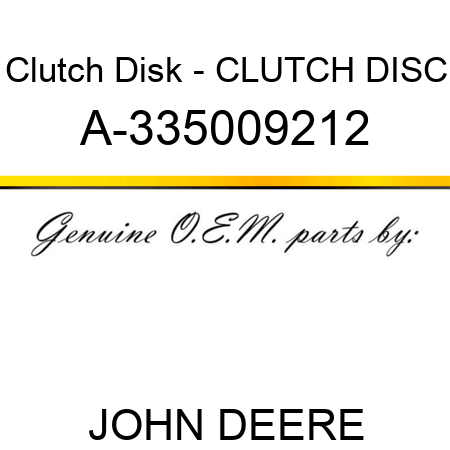 Clutch Disk - CLUTCH DISC A-335009212