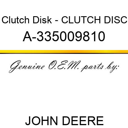 Clutch Disk - CLUTCH DISC A-335009810