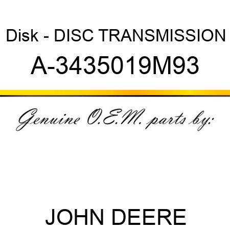 Disk - DISC, TRANSMISSION A-3435019M93