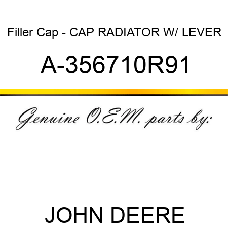 Filler Cap - CAP, RADIATOR W/ LEVER A-356710R91