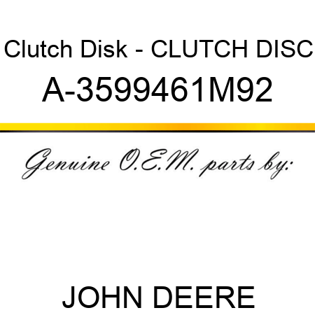Clutch Disk - CLUTCH DISC A-3599461M92