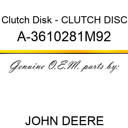 Clutch Disk - CLUTCH DISC A-3610281M92