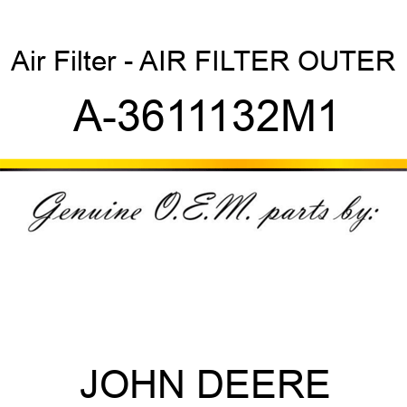 Air Filter - AIR FILTER, OUTER A-3611132M1
