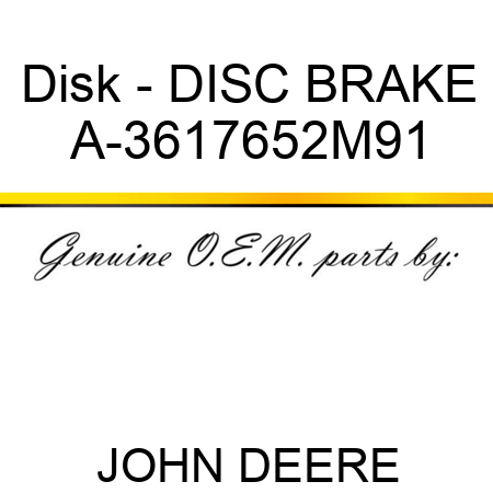 Disk - DISC, BRAKE A-3617652M91
