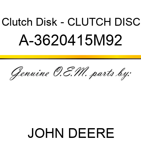 Clutch Disk - CLUTCH DISC A-3620415M92