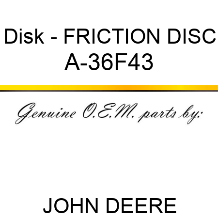 Disk - FRICTION DISC A-36F43