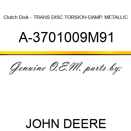 Clutch Disk - TRANS DISC, TORSION-DAMP., METALLIC A-3701009M91