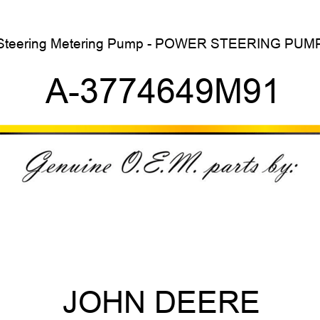 Steering Metering Pump - POWER STEERING PUMP A-3774649M91