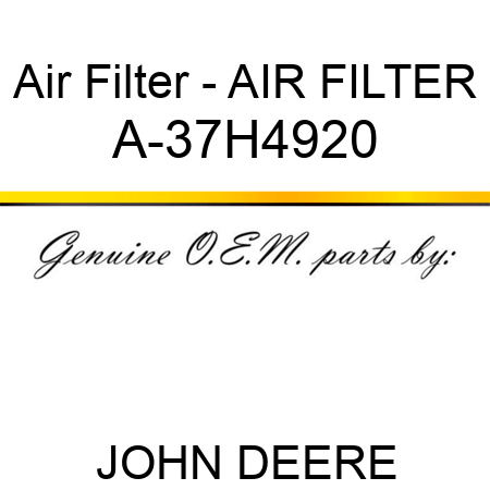 Air Filter - AIR FILTER A-37H4920