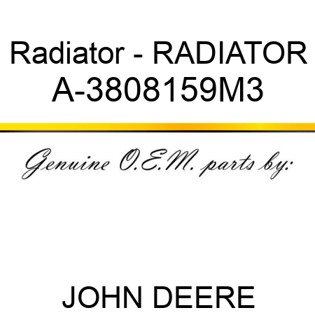 Radiator - RADIATOR A-3808159M3