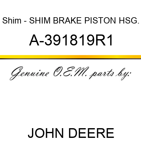 Shim - SHIM, BRAKE PISTON HSG. A-391819R1