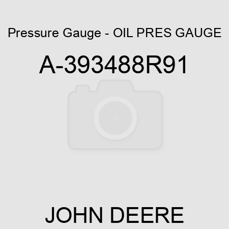 Pressure Gauge - OIL PRES GAUGE A-393488R91