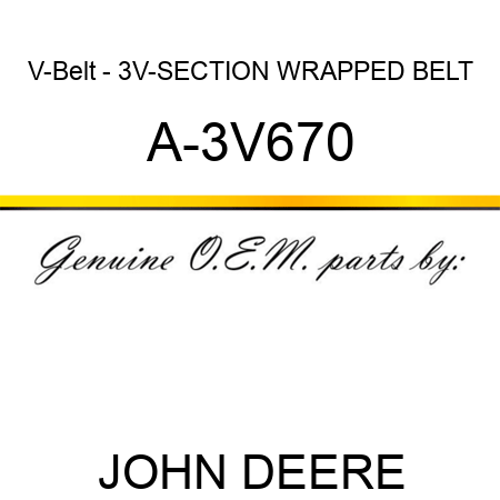 V-Belt - 3V-SECTION WRAPPED BELT A-3V670
