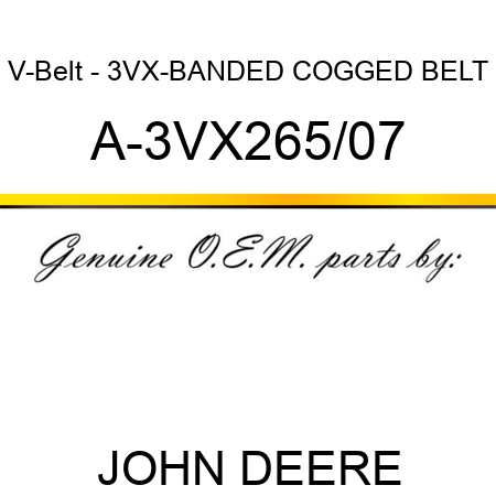 V-Belt - 3VX-BANDED COGGED BELT A-3VX265/07