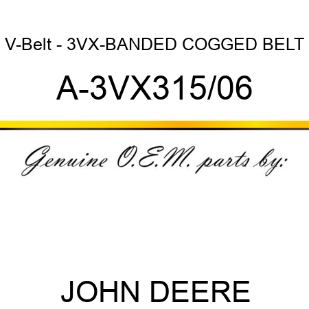 V-Belt - 3VX-BANDED COGGED BELT A-3VX315/06