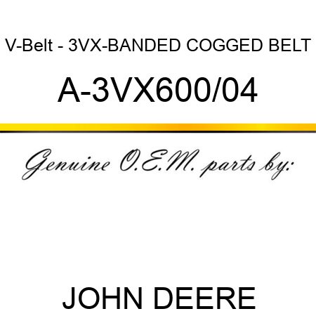 V-Belt - 3VX-BANDED COGGED BELT A-3VX600/04